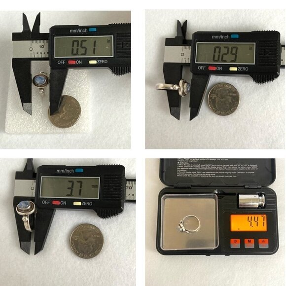 Sterling Silver 925 Blue Flash Oval Bezel Set Labradorite Feldspar Ring Sz 6.25 - Picture 10 of 16